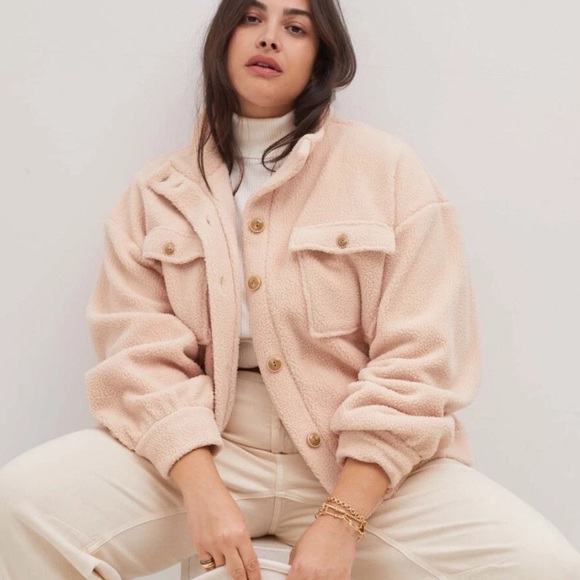 By Anthropologie Daily Practice Fleece Bomber Jacket - Picture 2 of 16